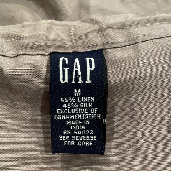 VTG Gap Women’s Neutral Gray Floral Embroidered Linen & Silk Skirt Medium - Picture 4 of 8